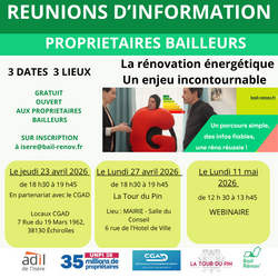 R&eacute;novation &eacute;nerg&eacute;tique: 3 r&eacute;unions pour les propri&eacute;taires bailleurs