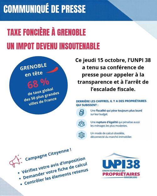 📢 TAXE FONCI&Egrave;RE &Agrave; GRENOBLE : UN IMP&Ocirc;T DEVENU INSOUTENABLE ET IN&Eacute;QUITABLE